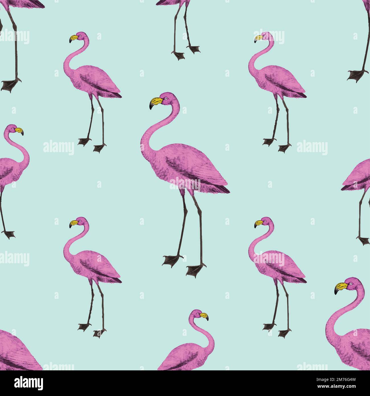 Cute pink flamingo background design Stock Vector