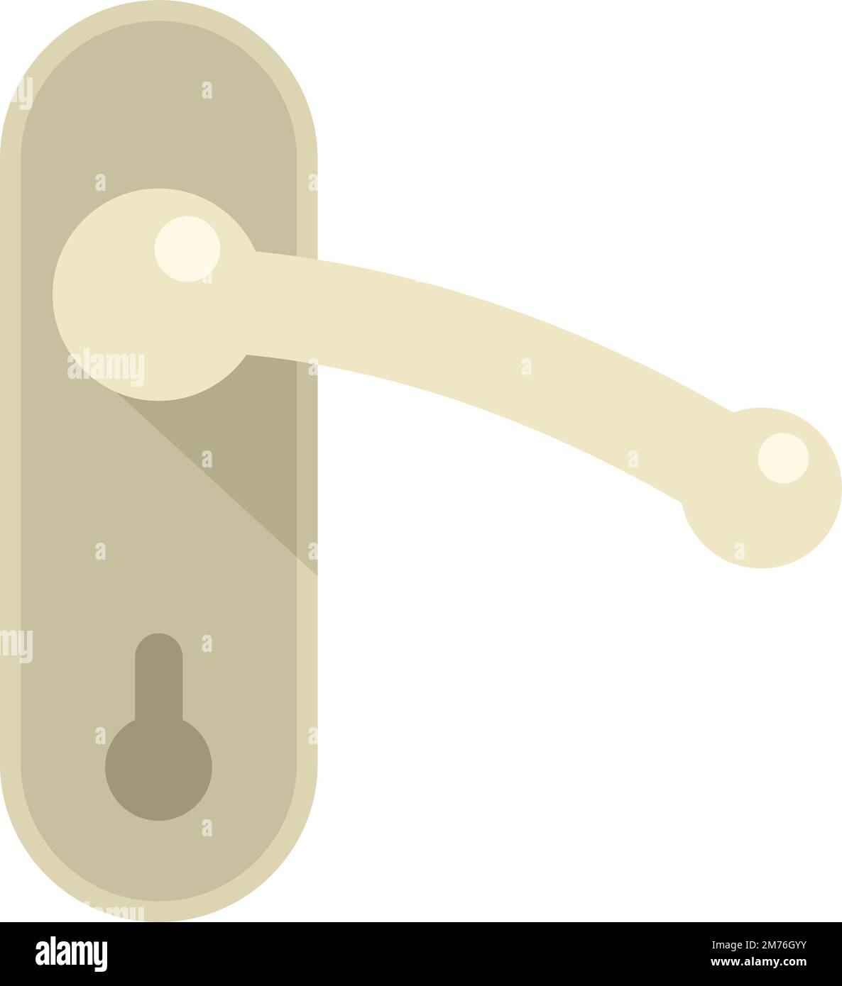 Round door handle icon flat vector. Metal key. Lock knob isolated Stock