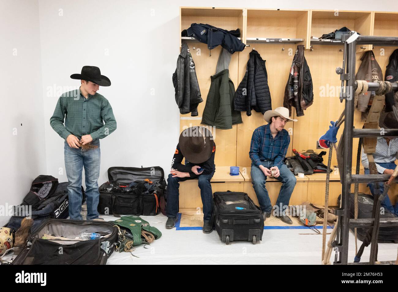 New York, New York, USA. 7th Jan, 2023. Left Bull Rider COLTON FRITZIAN ...