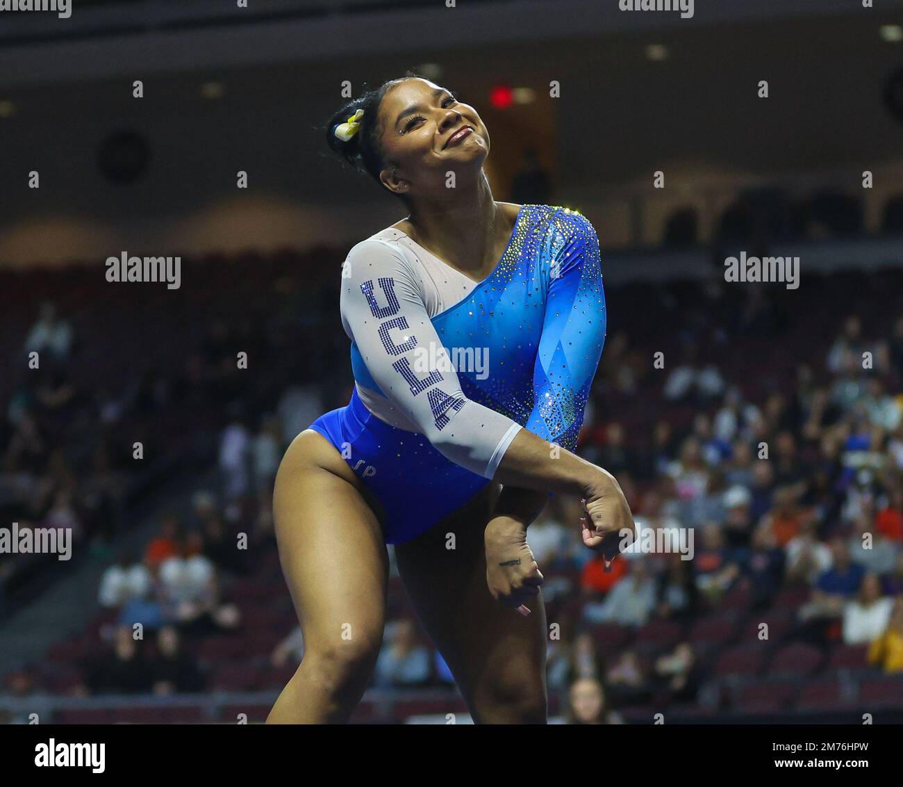 Las Vegas, NV, USA. 7th Jan, 2023. UCLA's Jordan Chiles performs her