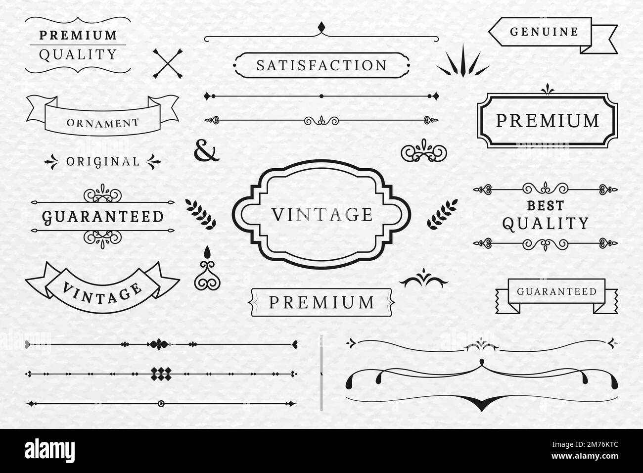 Vintage premium label collection vectors Stock Vector Image & Art - Alamy