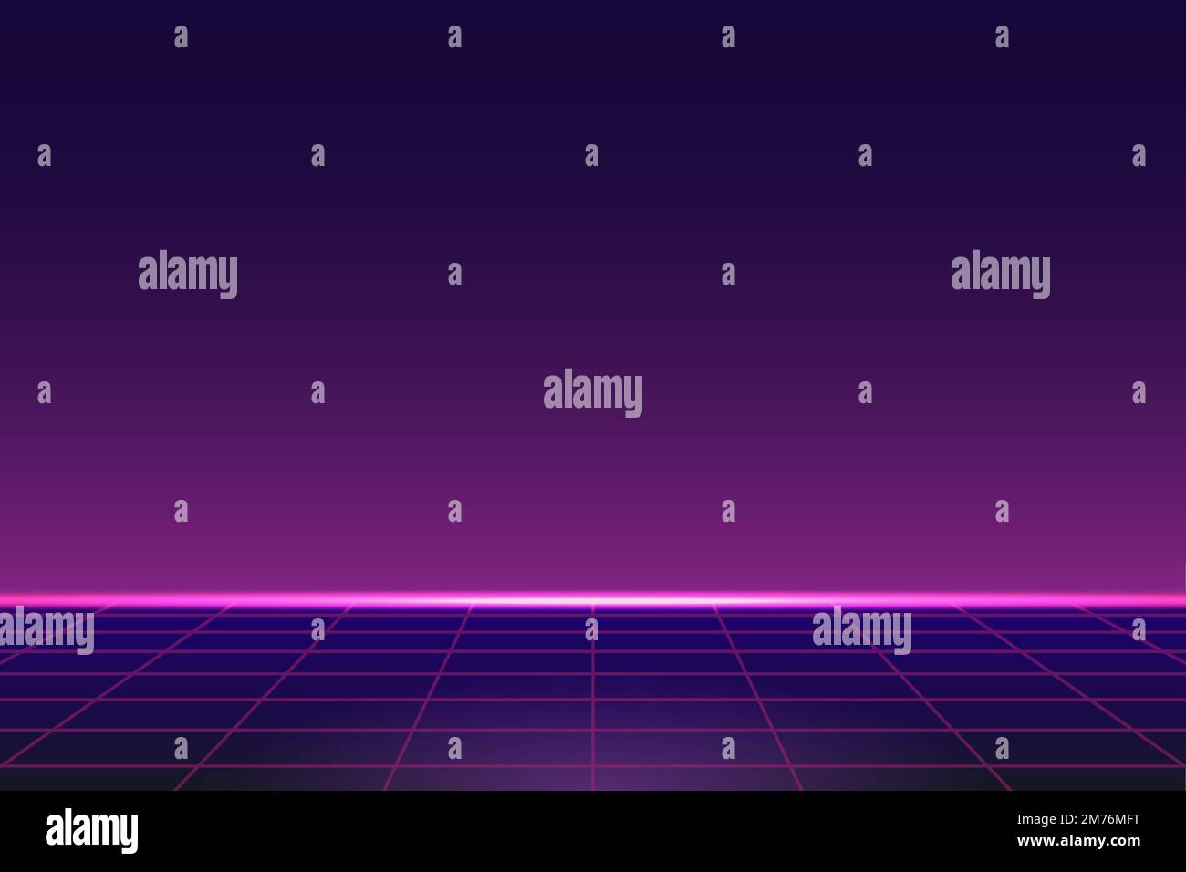 Retro neon landscape background vector Stock Vector