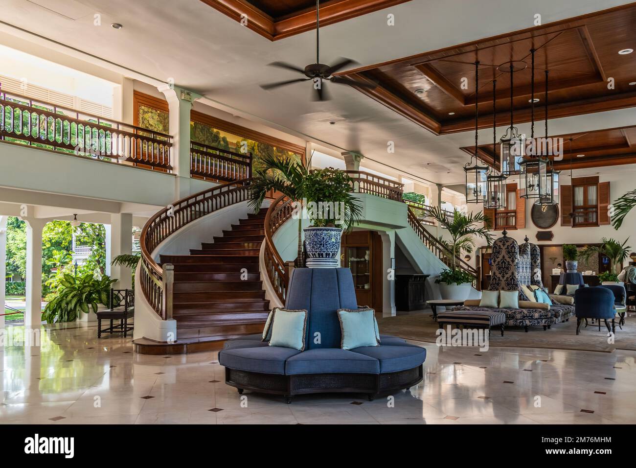 Hua HIn, Thailand - October 7th 2020: Lobby of the Centara Grand Hotel. It was formerly known as the Railway Hotel Stock Photo