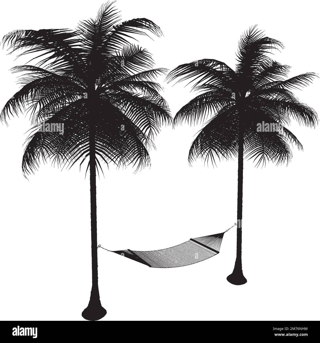 Sunbed Under Palm Trees Vector Stock Vector