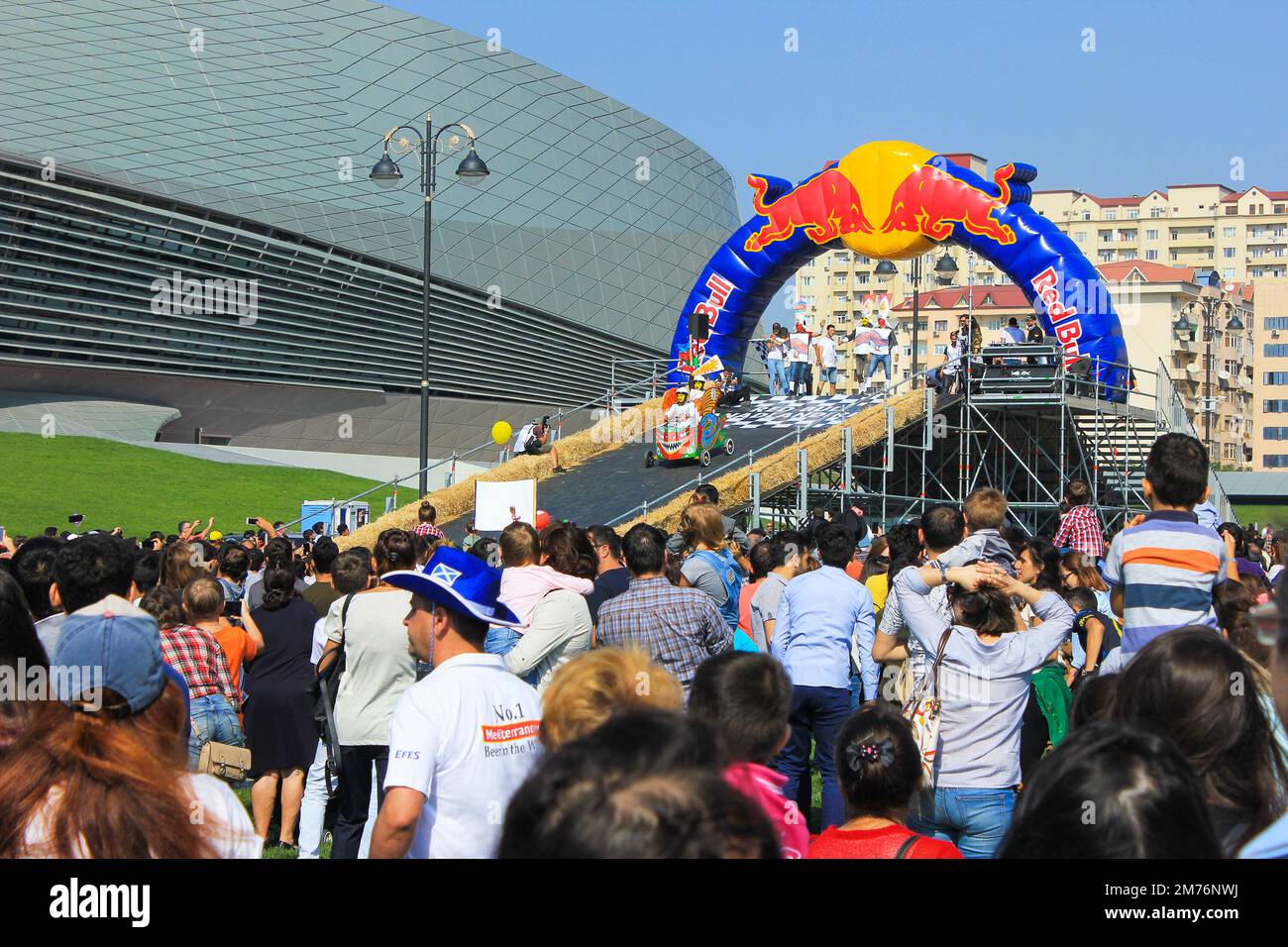 Baku, Azerbaijan, 10.09.2016. Many people at the Red Bull festival in the park near the Heydar Aliyev Museum. Stock Photo