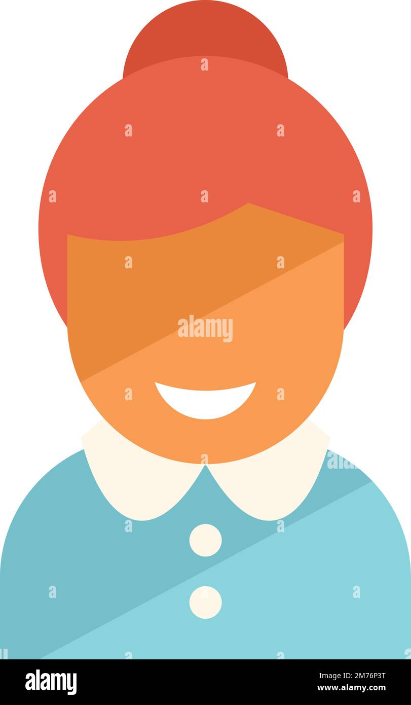 Smiling person icon flat vector. Friend smile. Happy character isolated ...
