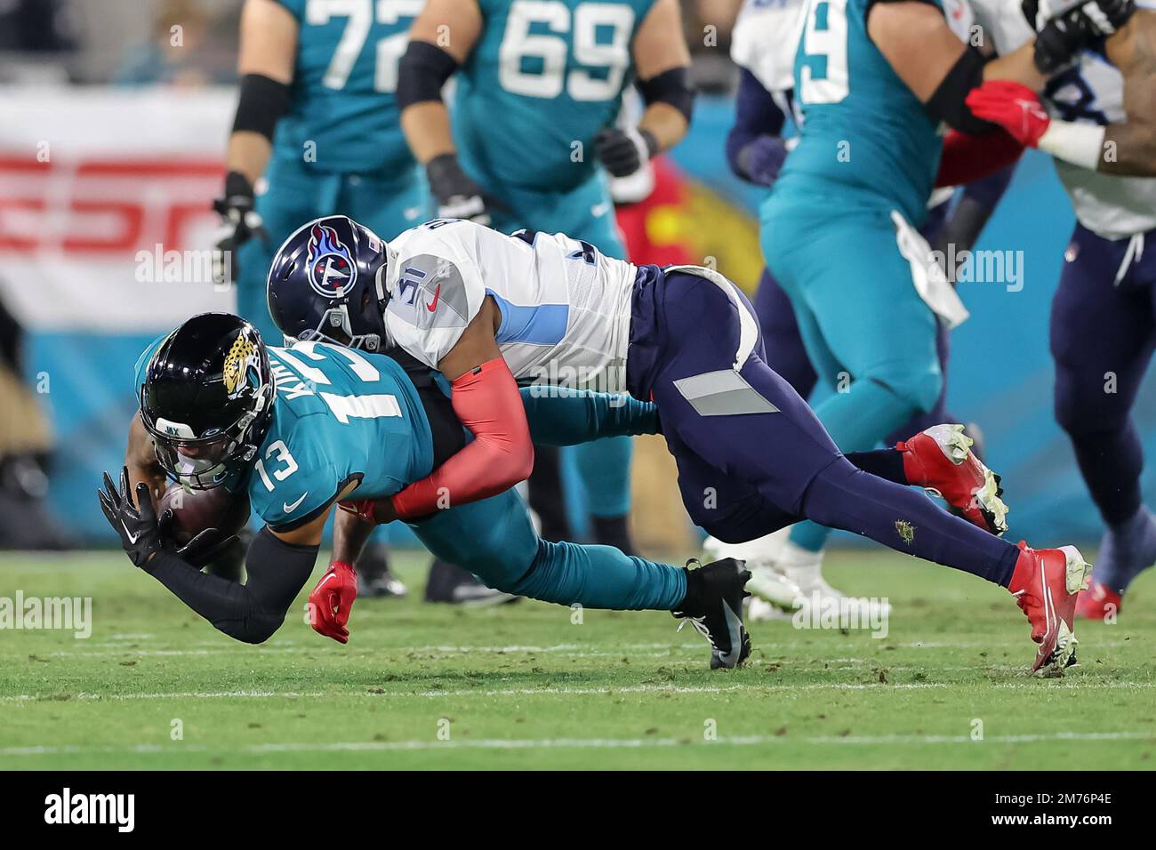 Jacksonville, Florida, USA. January 7, 2023 Jacksonville Jaguars wide