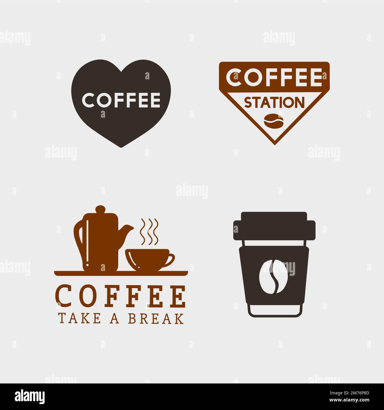Set of coffee elements and coffee accessories vector Stock Vector