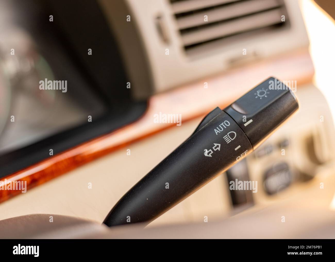 Turn signal lever and car headlight control switch Stock Photo Alamy