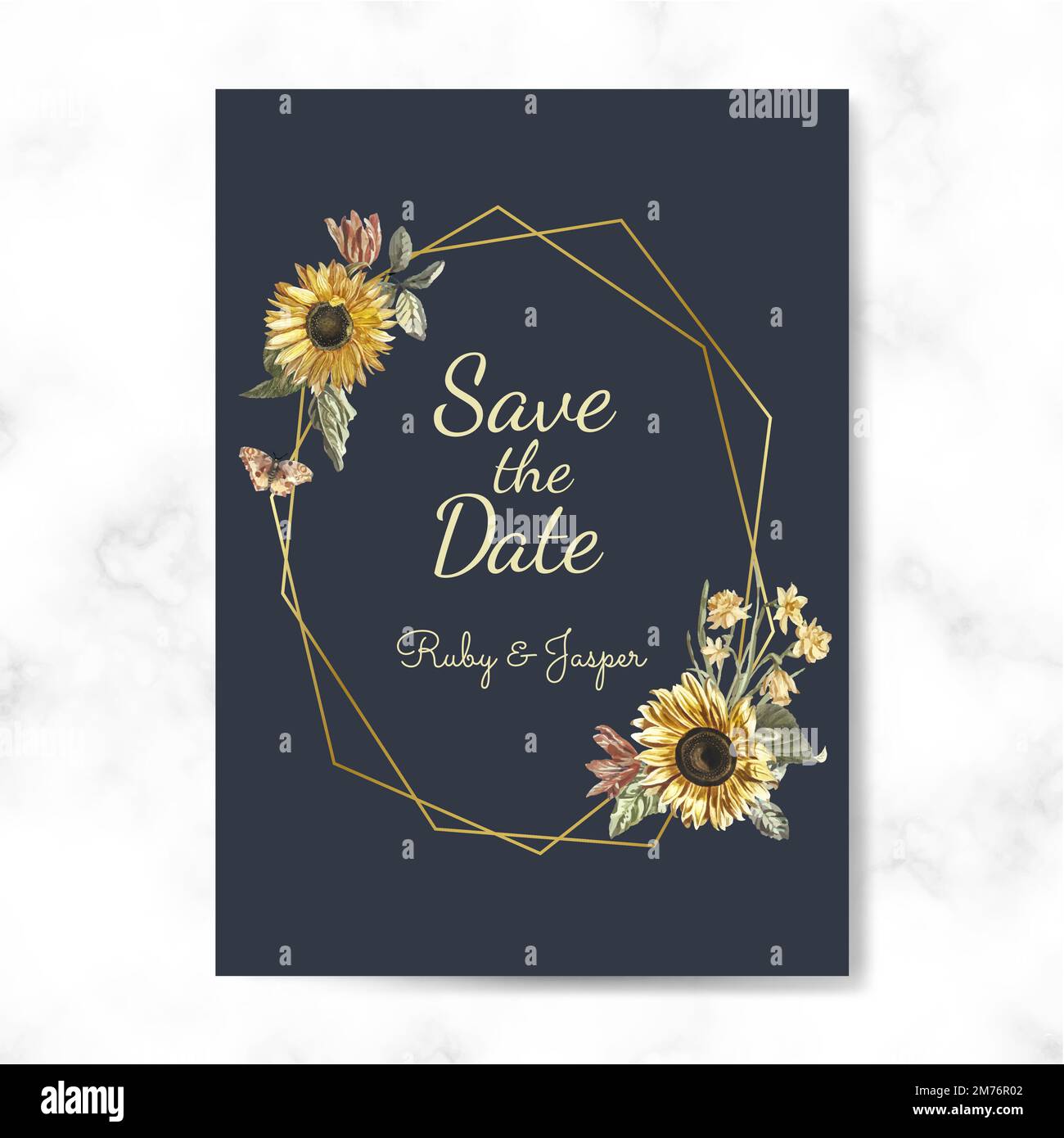 Save the date wedding invitation mockup vector Stock Vector