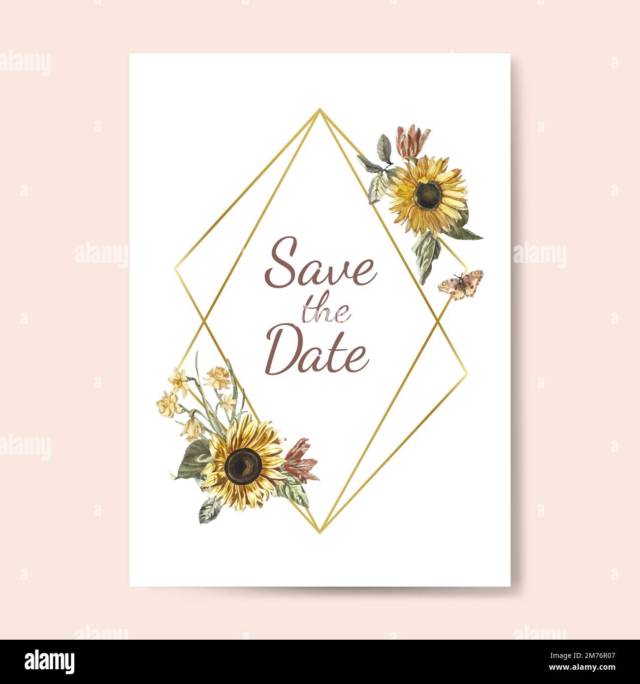 Save the date wedding invitation mockup vector Stock Vector