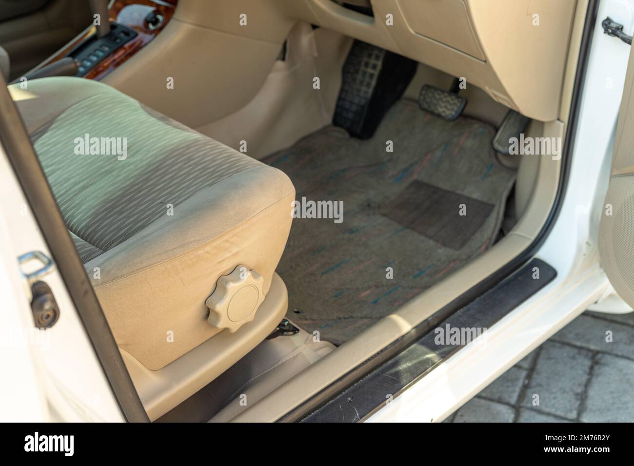 Driver seat sitting posture adjustment knob Stock Photo Alamy