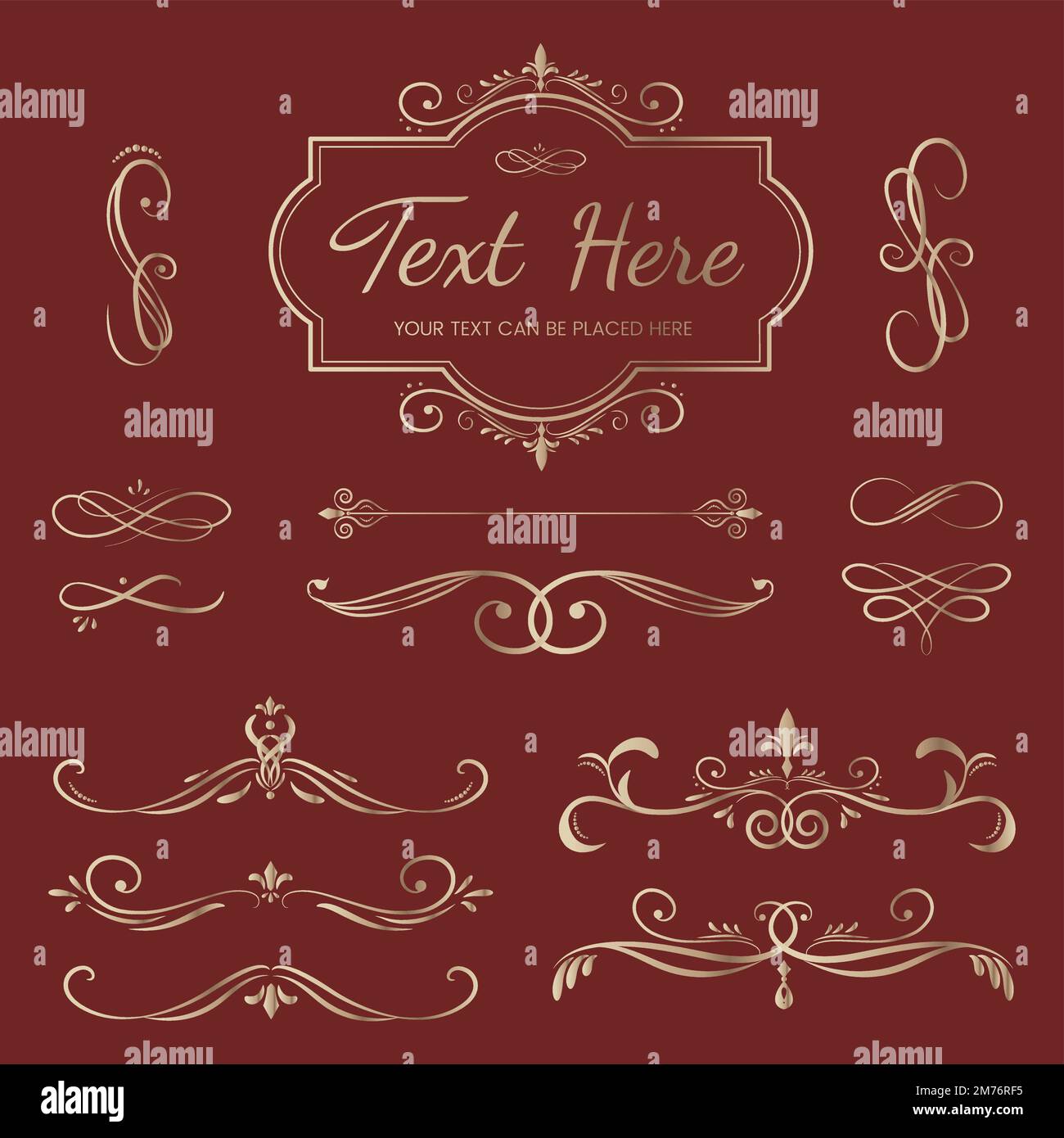 Decorative calligraphic ornaments vector set Stock Vector Image & Art ...