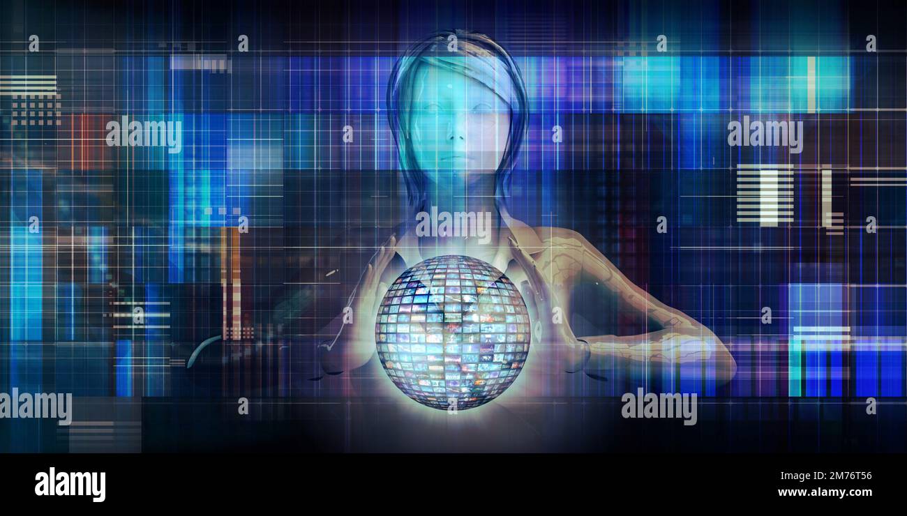 Digital Marketing Platform with Multimedia Analytics System Stock Photo