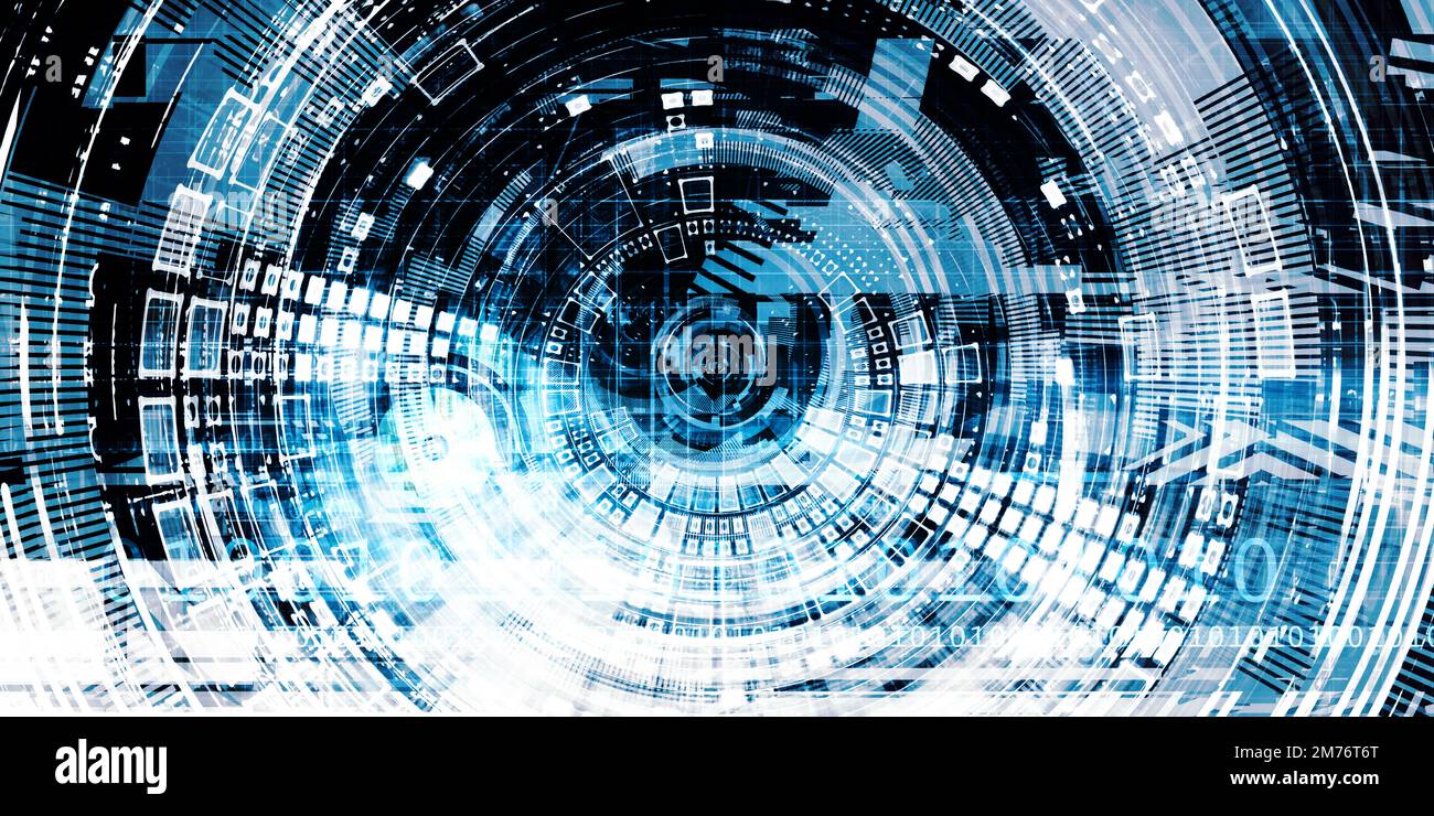 Technology Background with Spreading Information on a Chart Stock Photo