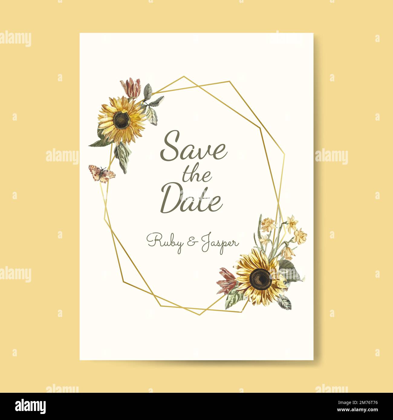 Save the date wedding invitation mockup vector Stock Vector
