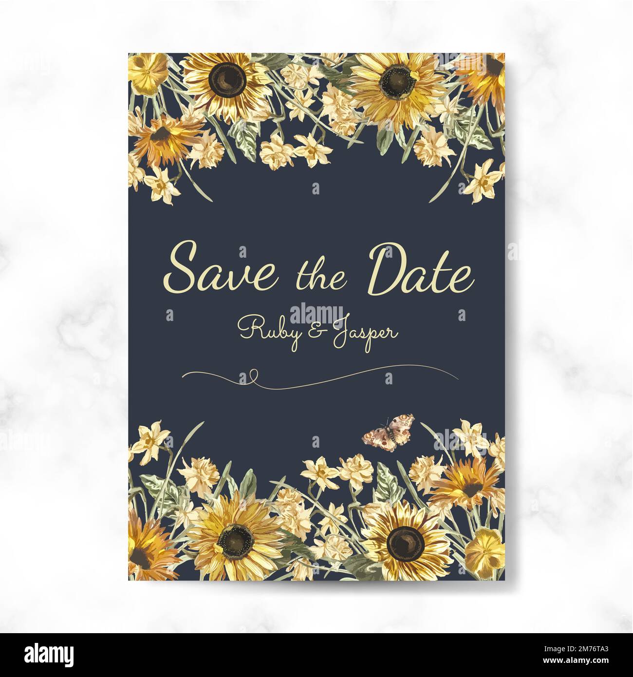 Save the date wedding invitation mockup vector Stock Vector