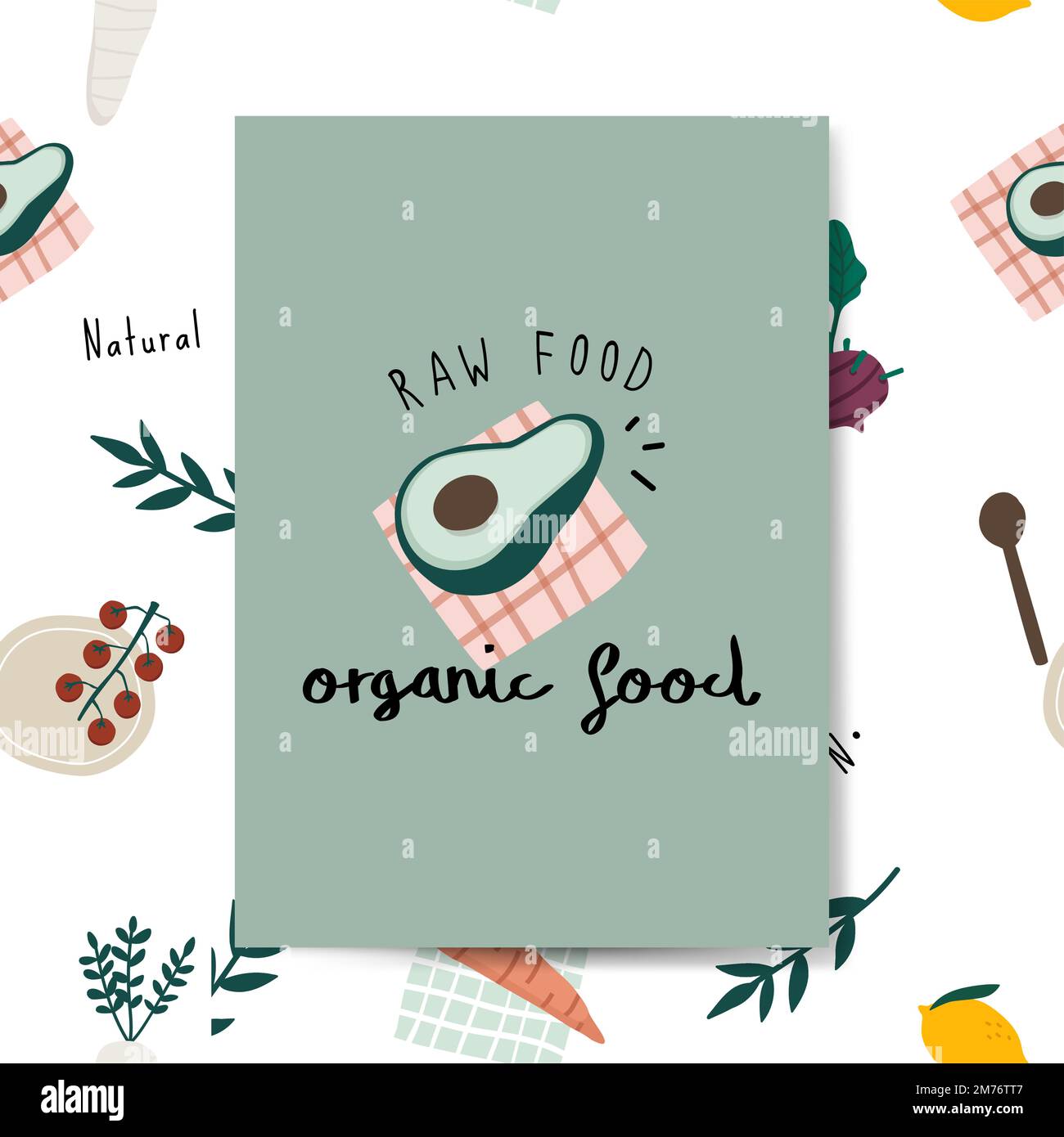 raw-organic-food-avocado-card-vector-stock-vector-image-art-alamy