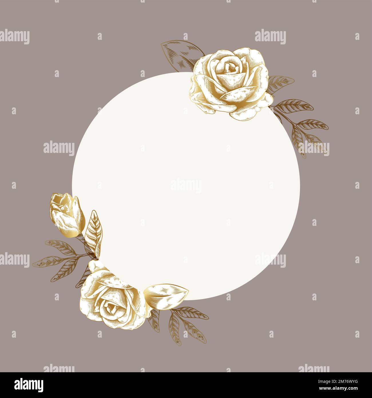 Hand drawn floral round badge vector Stock Vector Image & Art - Alamy