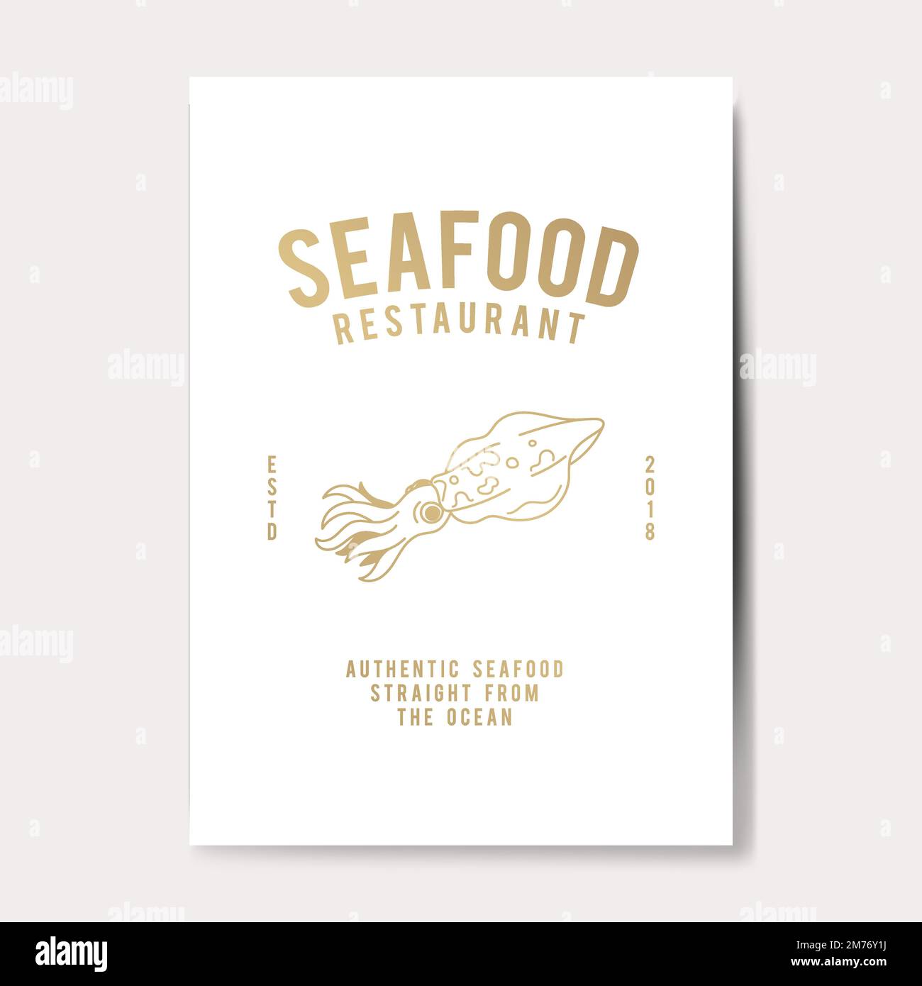 Authentic seafood restaurant logo vector Stock Vector