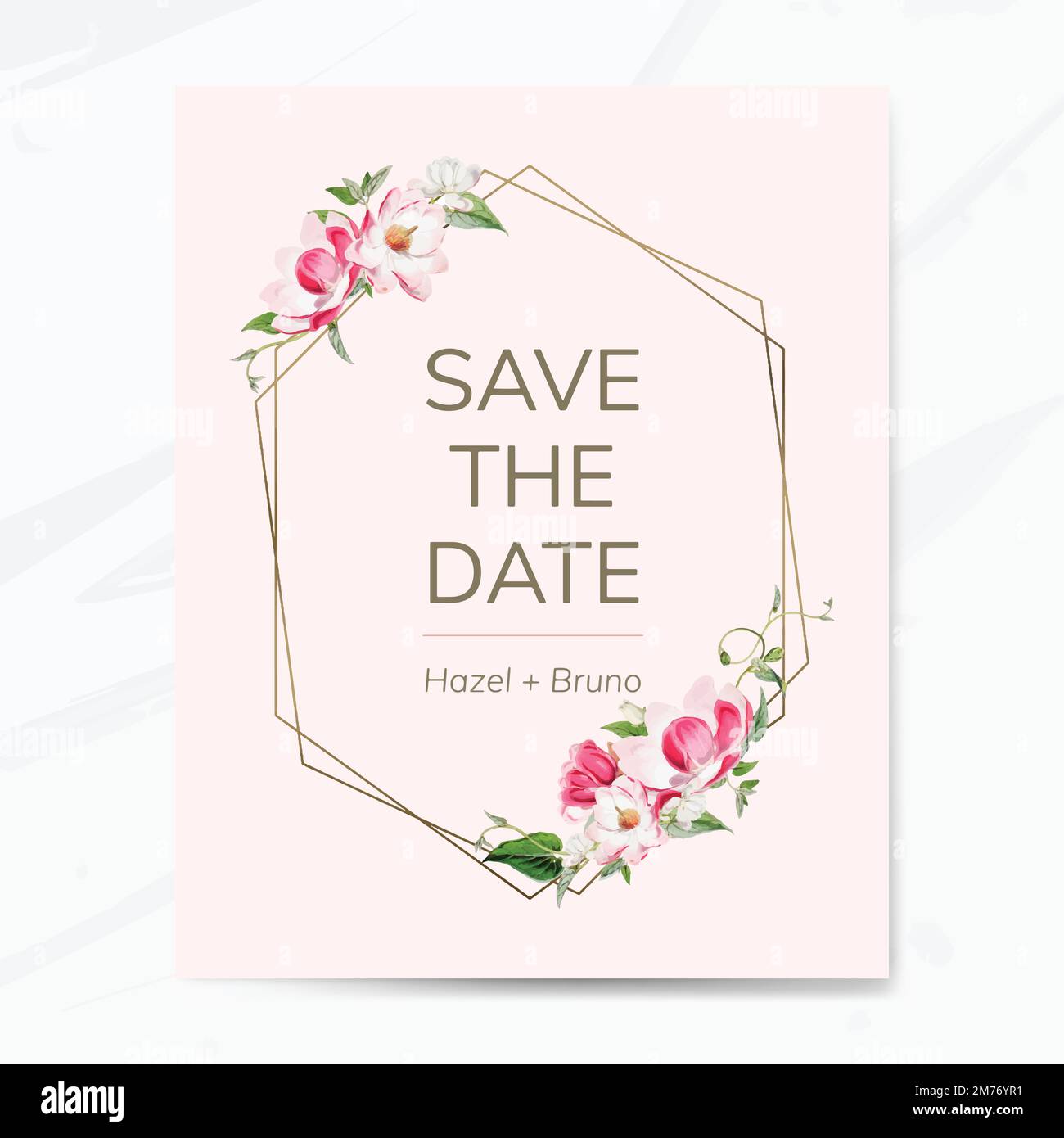 Save the date wedding invitation mockup vector Stock Vector