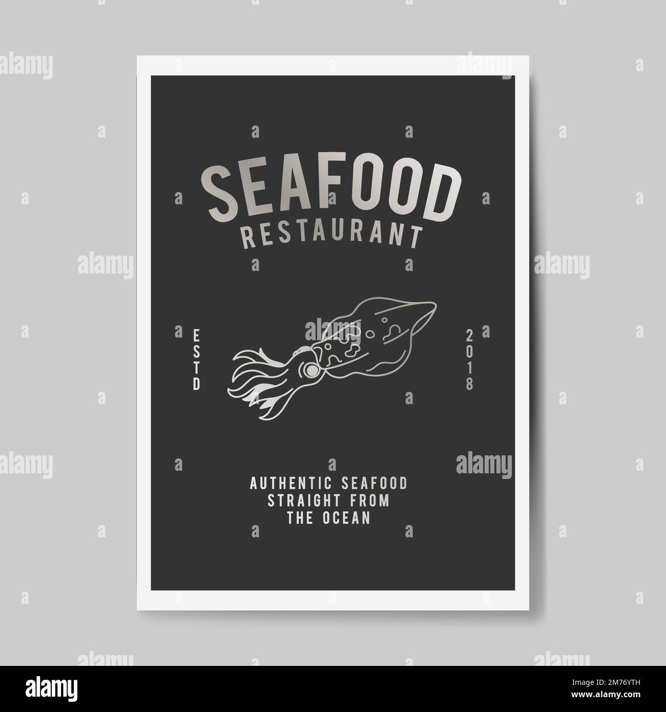 Authentic seafood restaurant logo vector Stock Vector