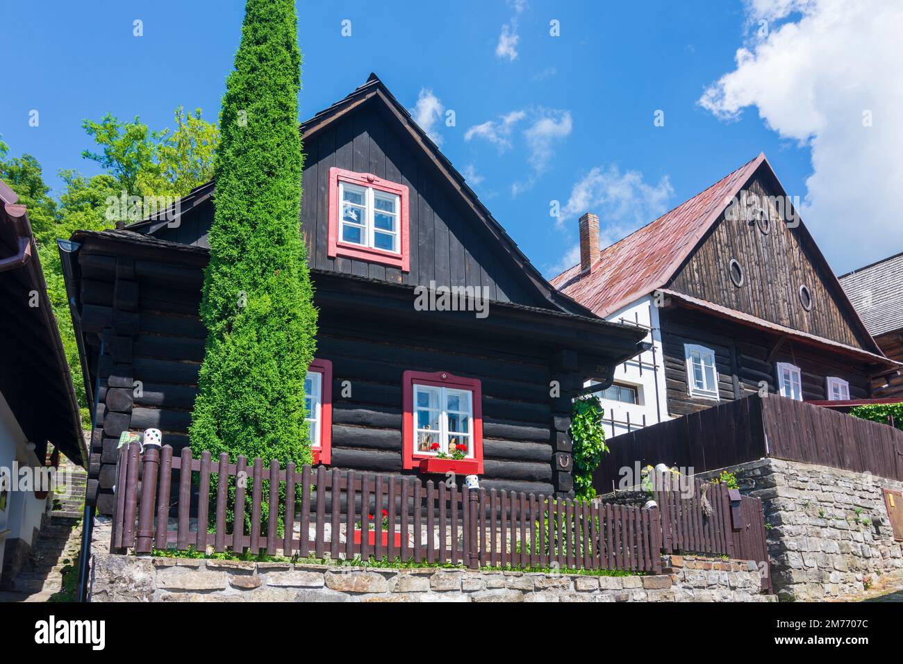 Stramberk (Stramberg) typical Moravian wooden houses in