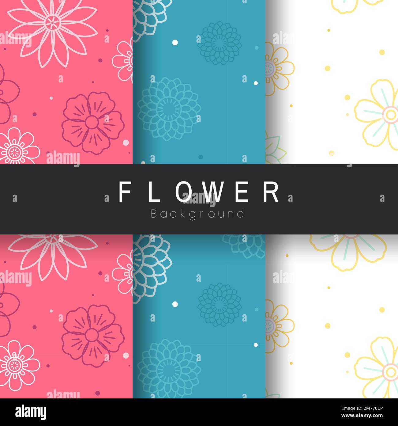 Floral background vector set Stock Vector