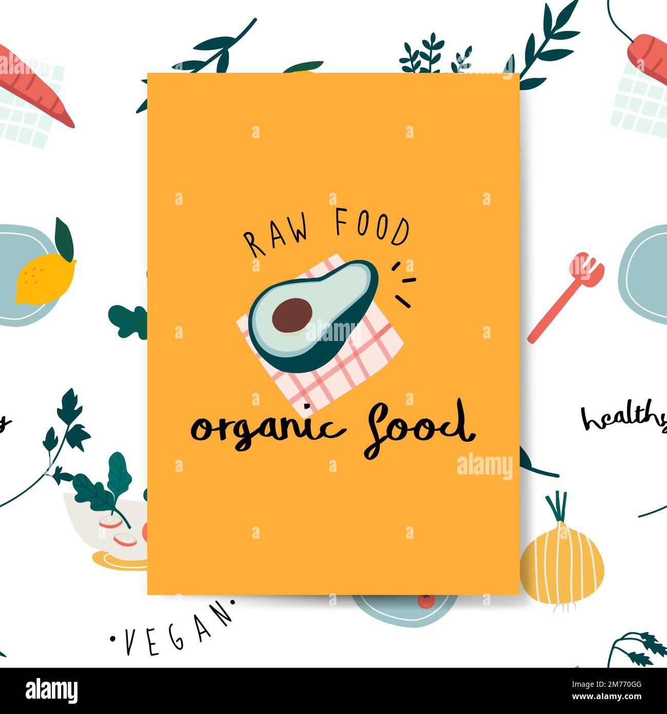 raw-organic-food-avocado-card-vector-stock-vector-image-art-alamy