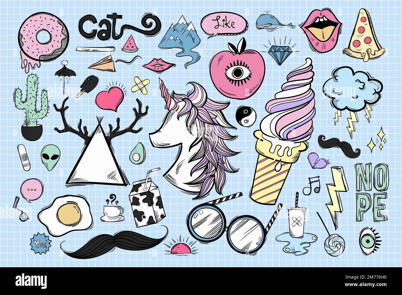 Set of cute and cool icons Stock Vector Image & Art - Alamy