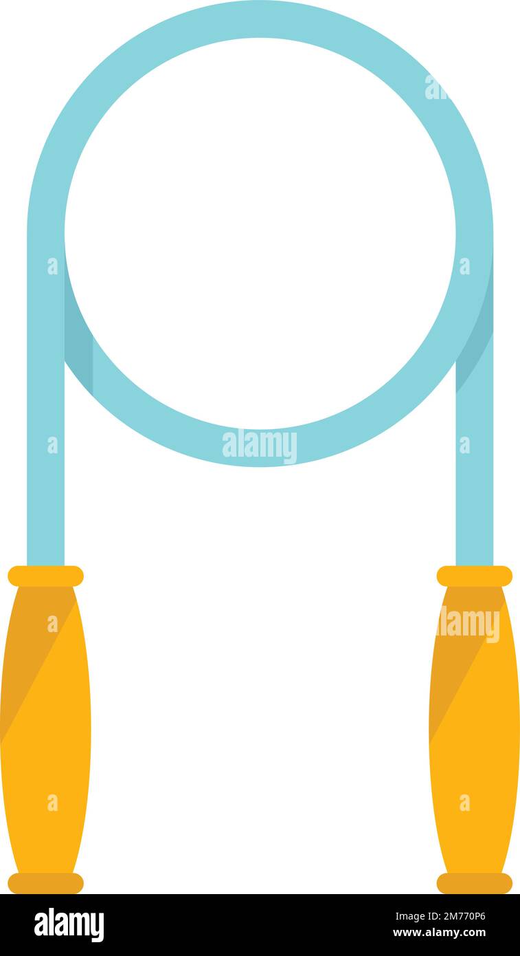 Jump rope icon flat vector. Sport school. Gym hall isolated Stock Vector