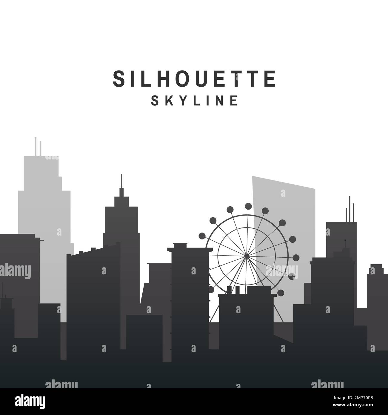 Black silhouette cityscape background vector Stock Vector Image & Art ...