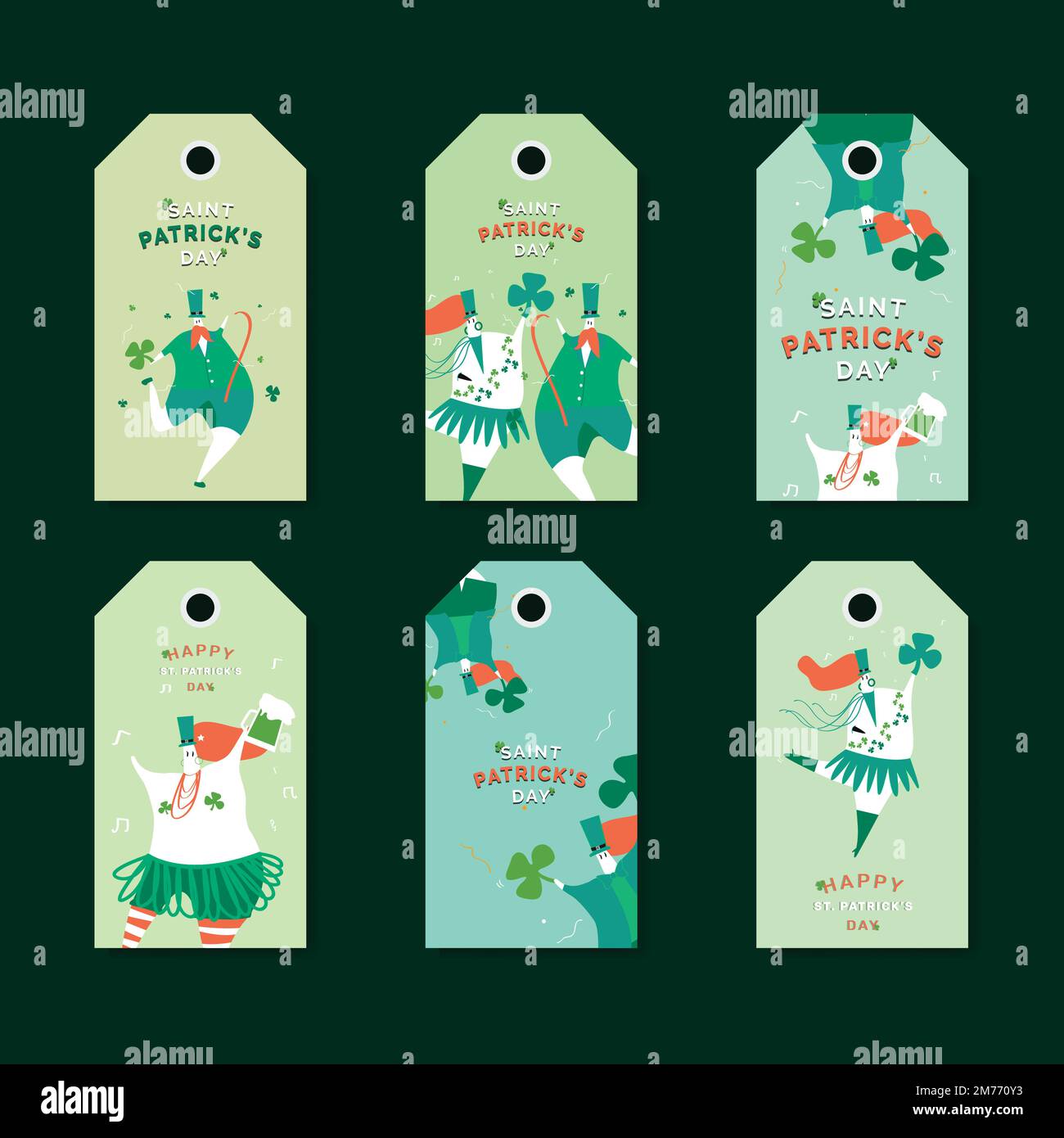 St. Patrick's Day celebration set layout vector Stock Vector