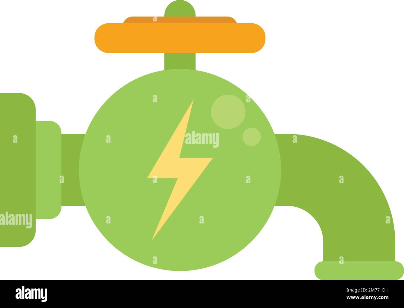 Water tap energy icon flat vector. Clean power. Ecology source isolated