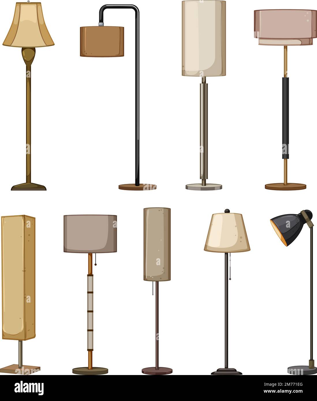 floor lamp set cartoon vector illustration Stock Vector Image & Art Alamy