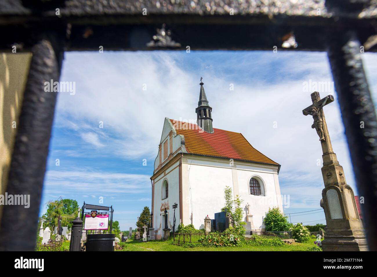 Pribor (Freiberg in Mähren) : old cemetery and the church of St. František  Serafínský (Starý hřbitov a kostel sv. Františka Serafínského) in , Moravsk  Stock Photo - Alamy