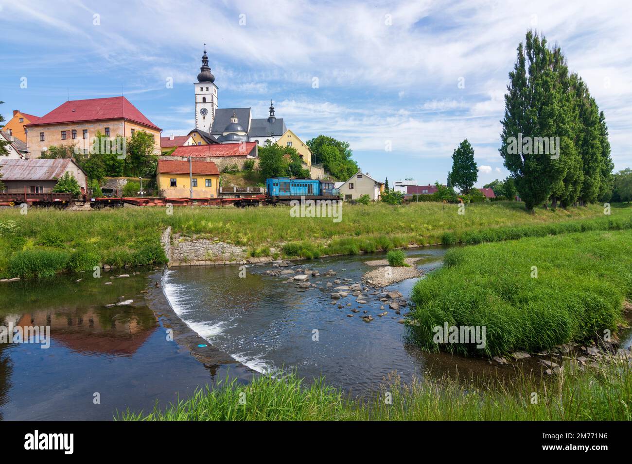 Pribor (Freiberg in Mähren) river Lubina, Old Town, Church of the