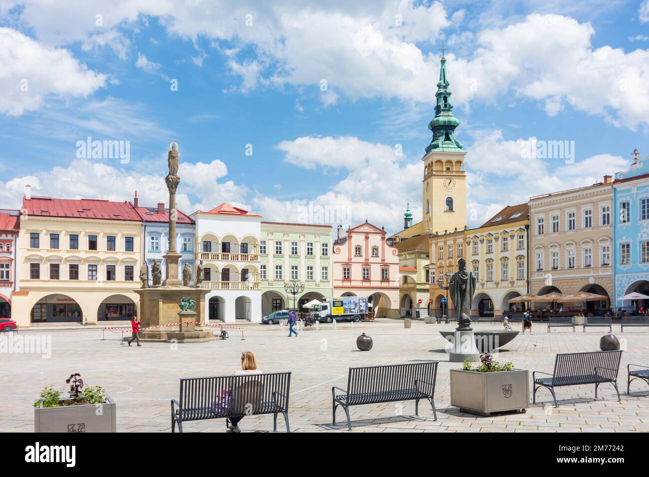 Novy Jicin (Neu Titschein, Neutitschein): Masarykovo Square with the ...