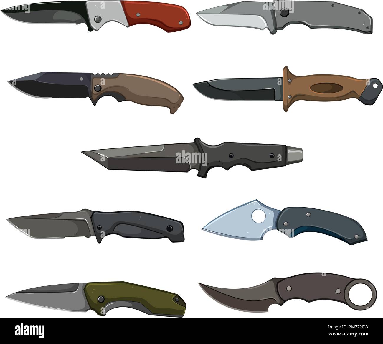 military knife set cartoon vector illustration Stock Vector Image & Art