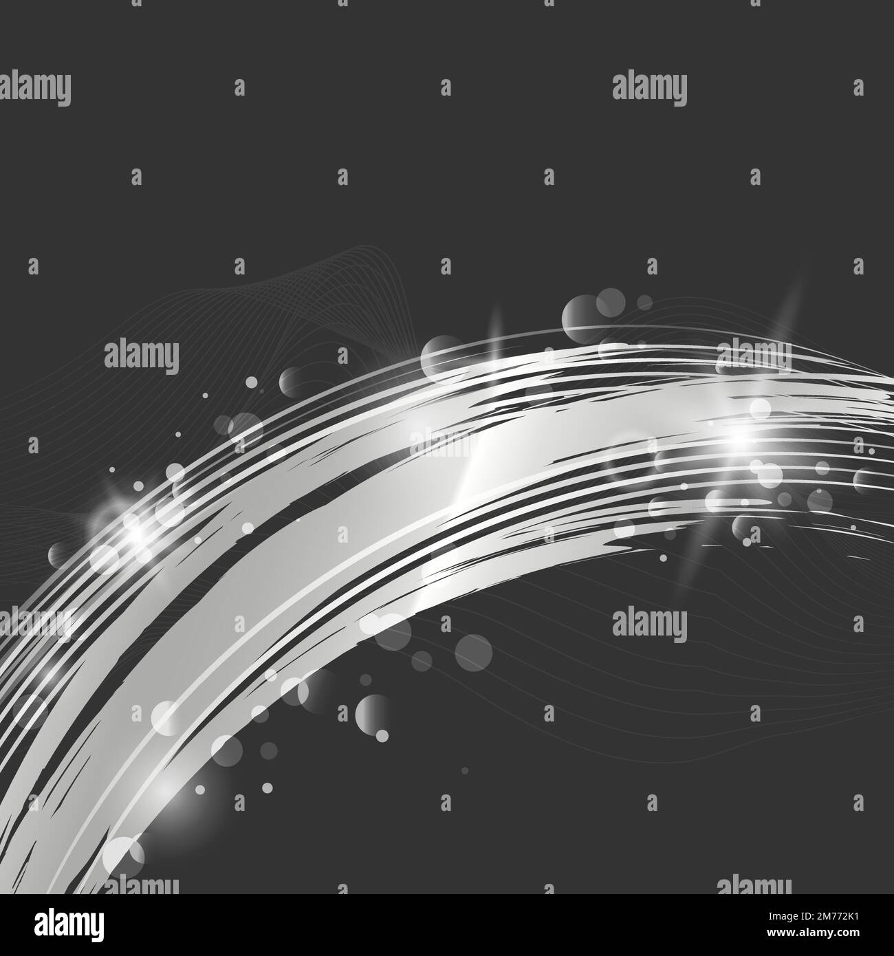 Silver wave abstract background vector Stock Vector