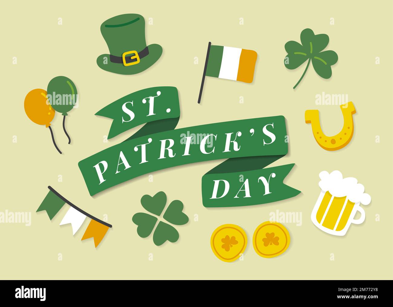 St.Patrick’s day icons set vector Stock Vector