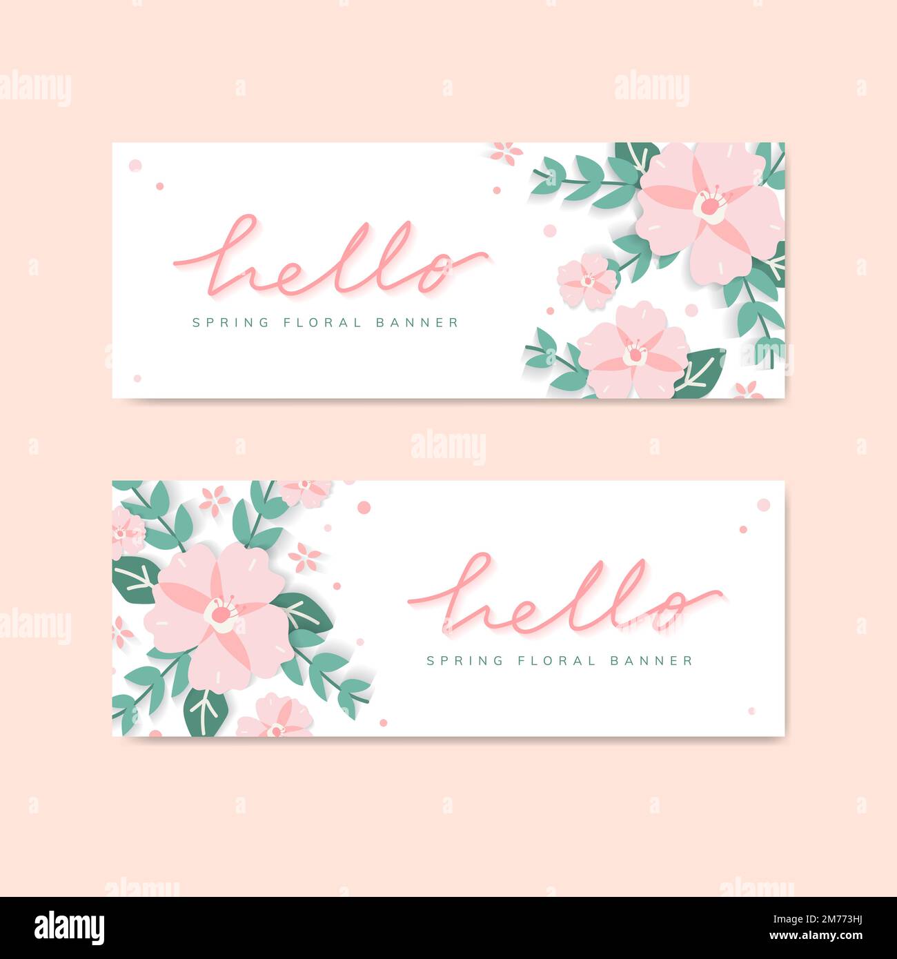 Hello spring banner greetings Stock Vector Images - Alamy