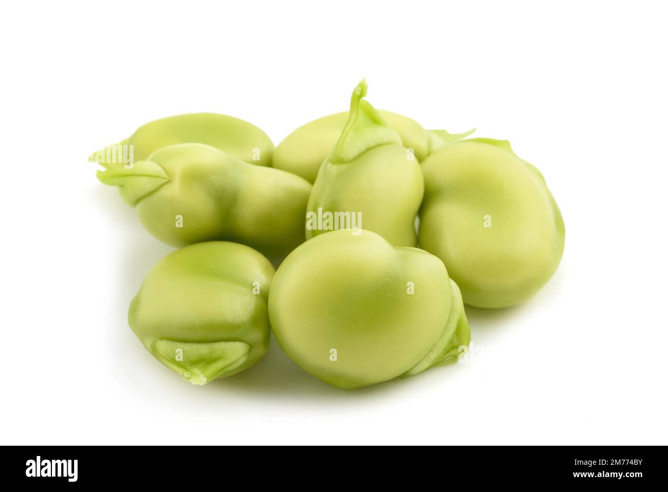 broad beans heap isolated on  white background Stock Photo