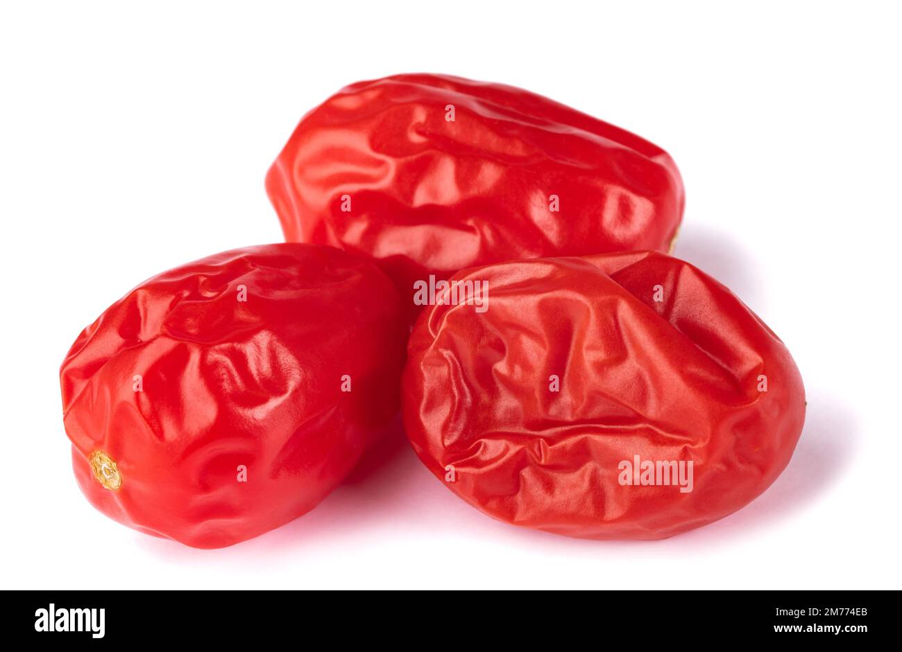Dried tomatoes isolated on white background. Stock Photo
