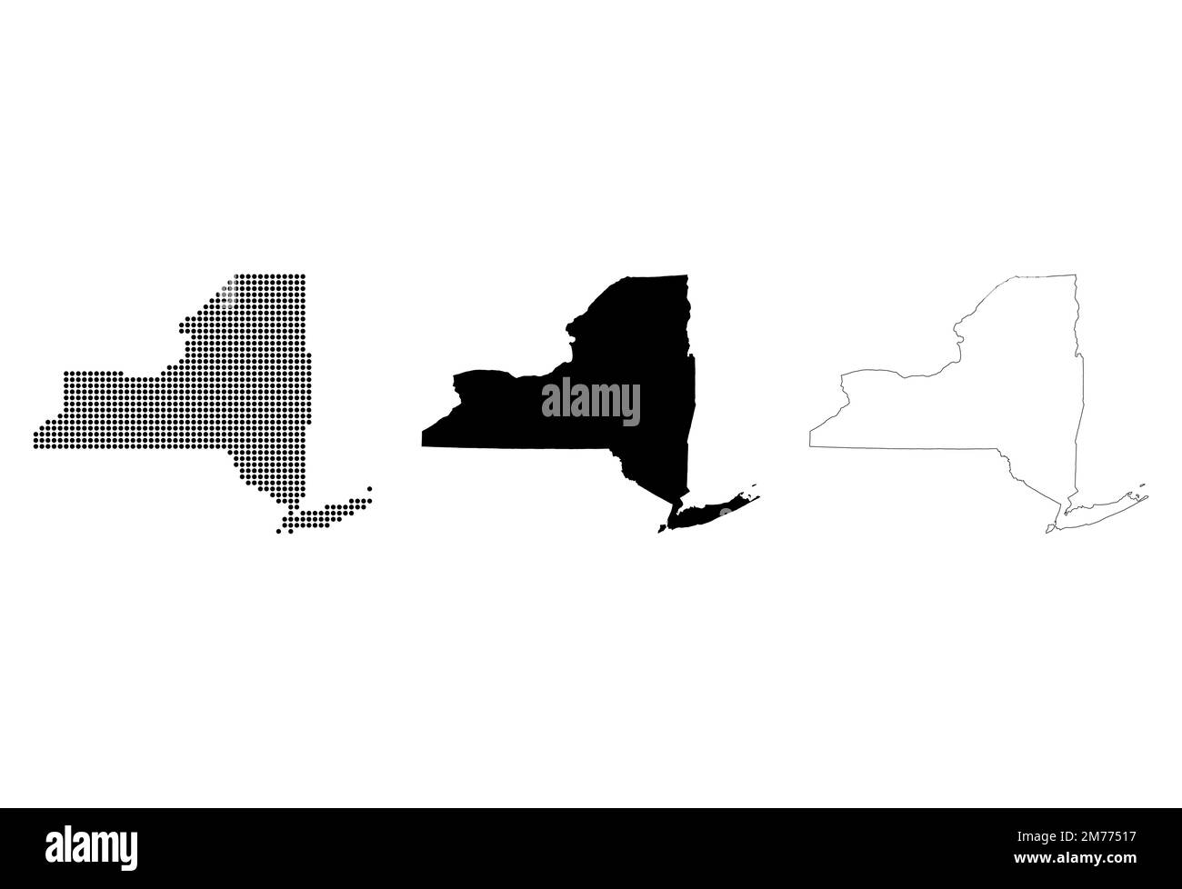 Set of New york map shape, united states america. Flat concept icon symbol vector illustration . Stock Vector