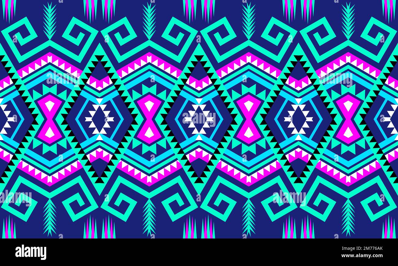 Neon Aztec Pattern Wallpaper