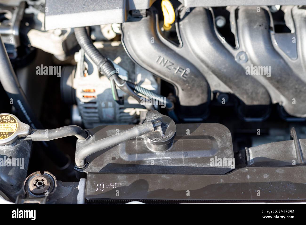 Swat, Pakistan - December 26, 2022 : 1NZ-FE toyota 1500 cc engine Stock Photo