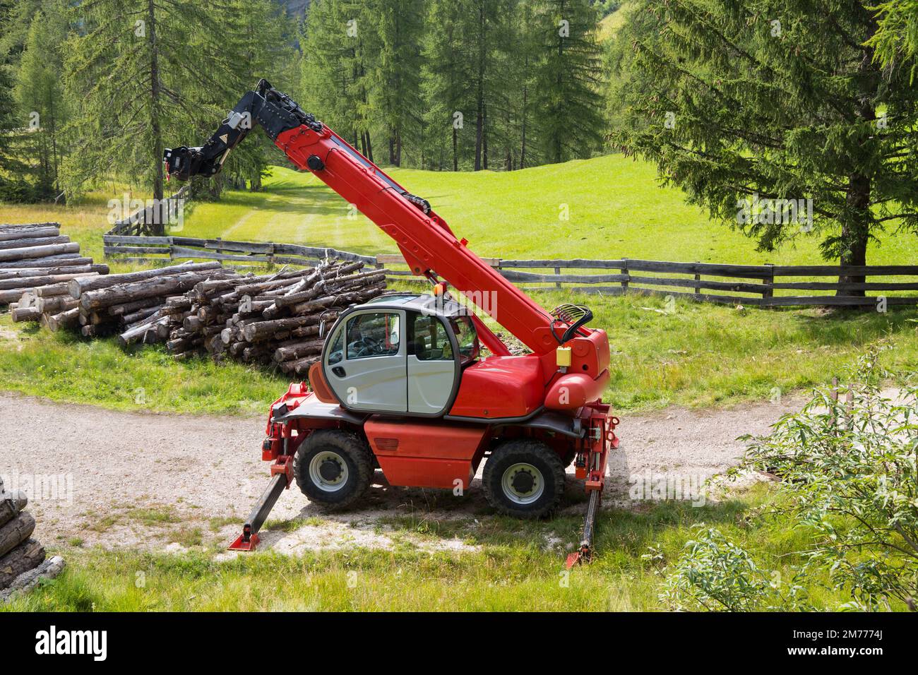 Vehicle for loading, unloading wood. Logging and transportation