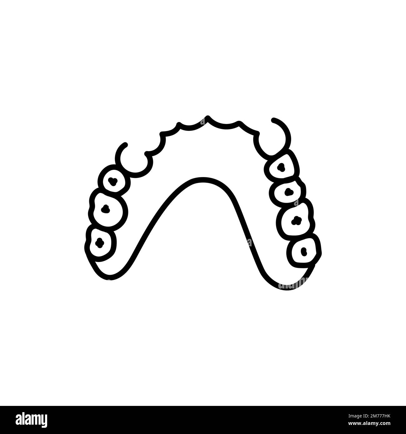 Removable partial denture line icon. Dental prosthetic. Vector