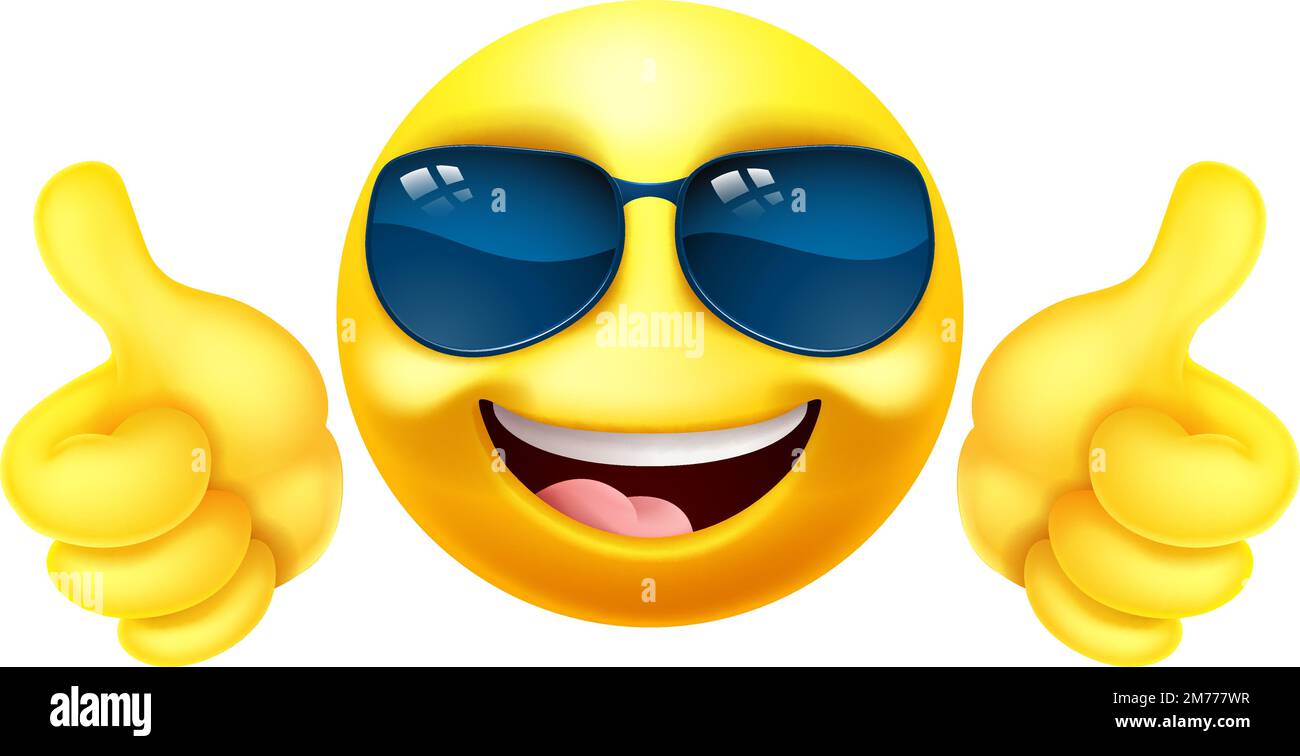Emoji Emoticon Face In Sunglasses Cartoon Icon Stock Vector Image & Art